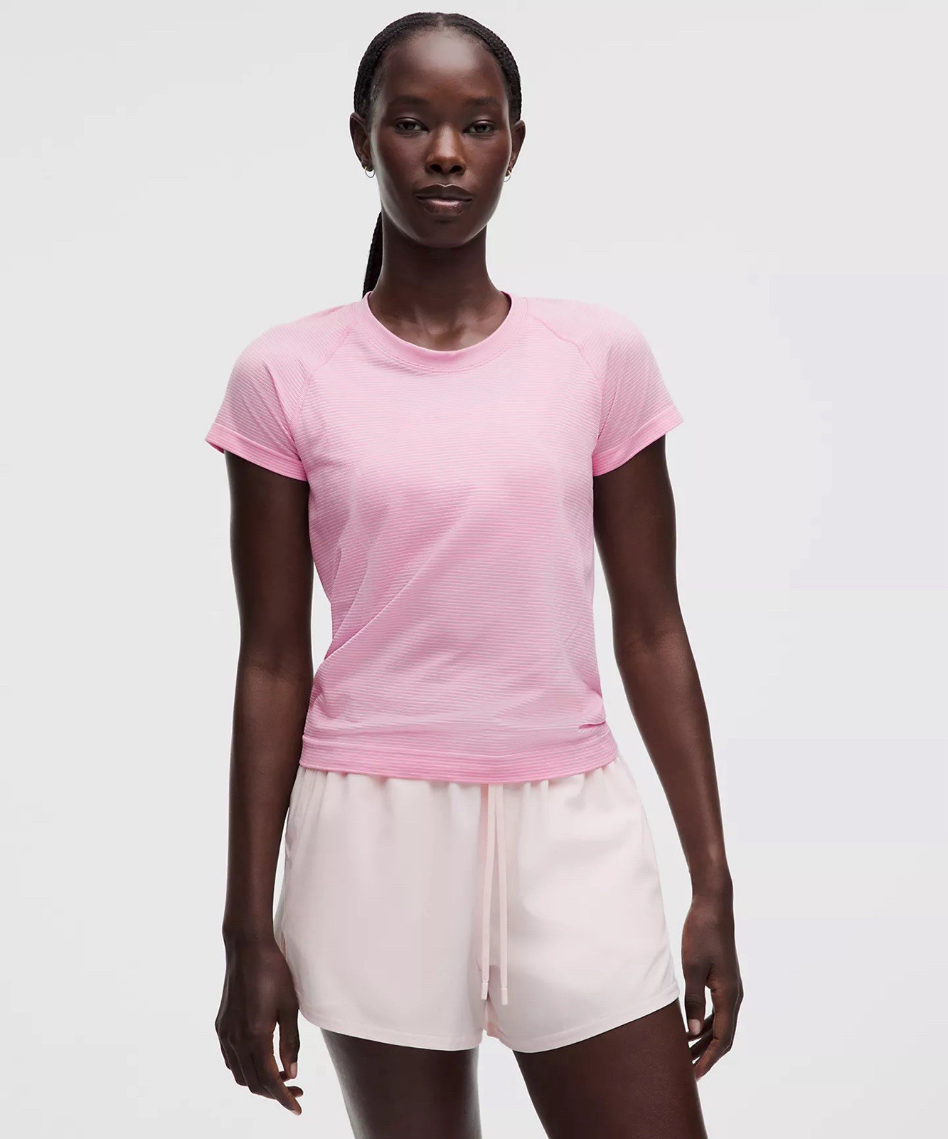 Lululemon Size 10 Swiftly Tech Short-Sleeve Shirt 2.0 Waist Length, Pink Pearl