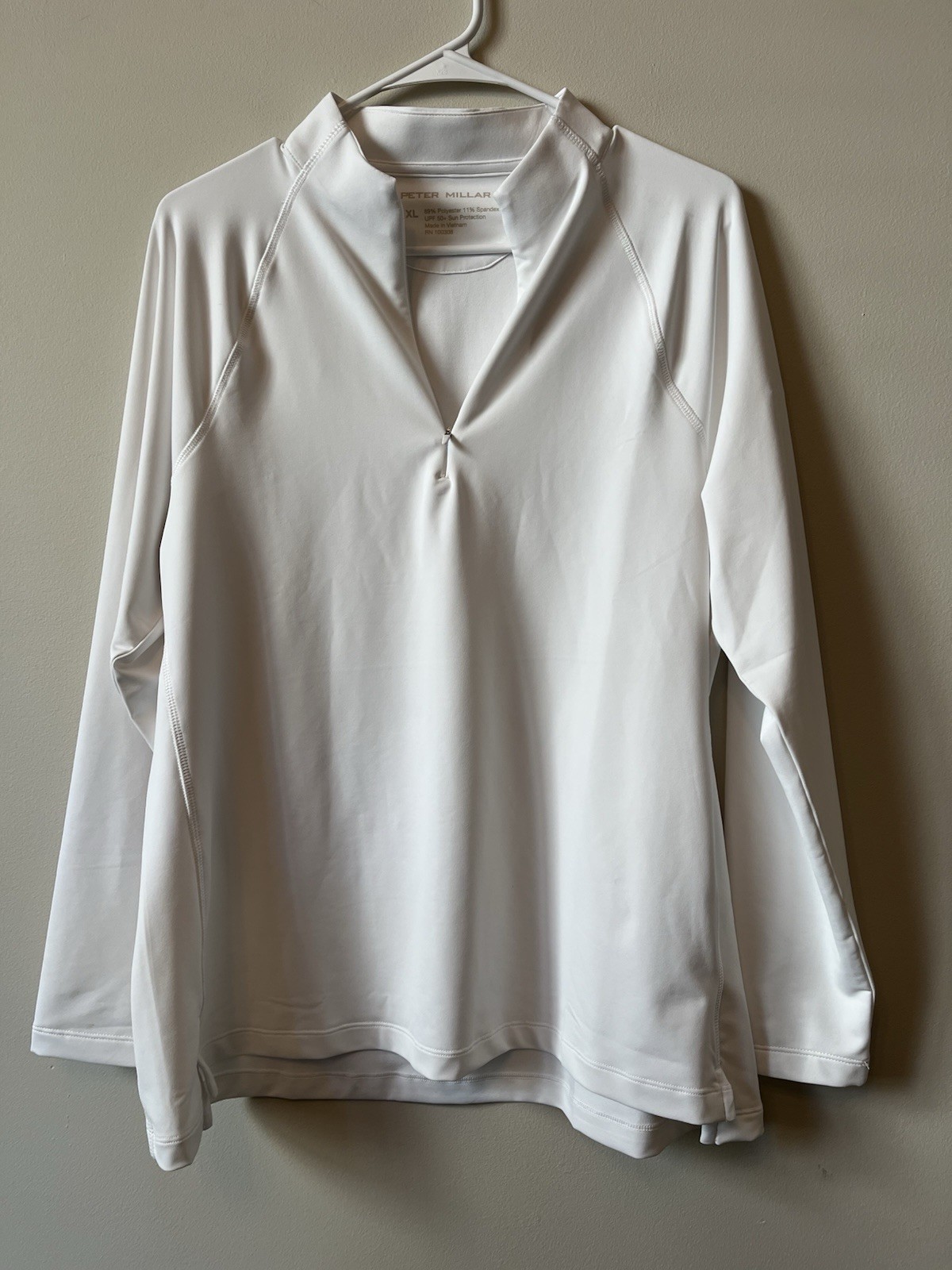 Peter Millar NWT Womenswear 1/4 Zip Pullover Women Sz XL White Golf Crown Sport