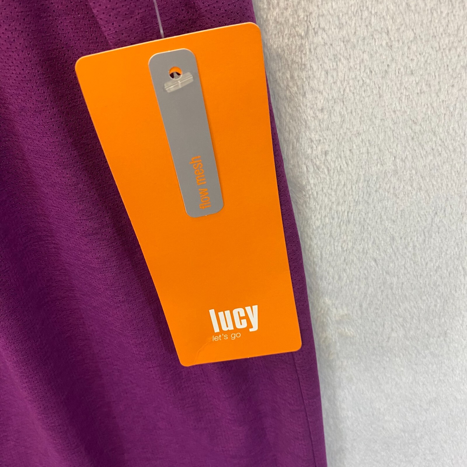 Lucy Yoga Flow Wrap Top Medium Athletic Purple Breathable Open Front Mesh NWT