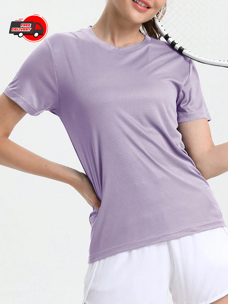 Women Ultra Light Quick Dry Sport T Shirt Breathable Running Gym Compression Top