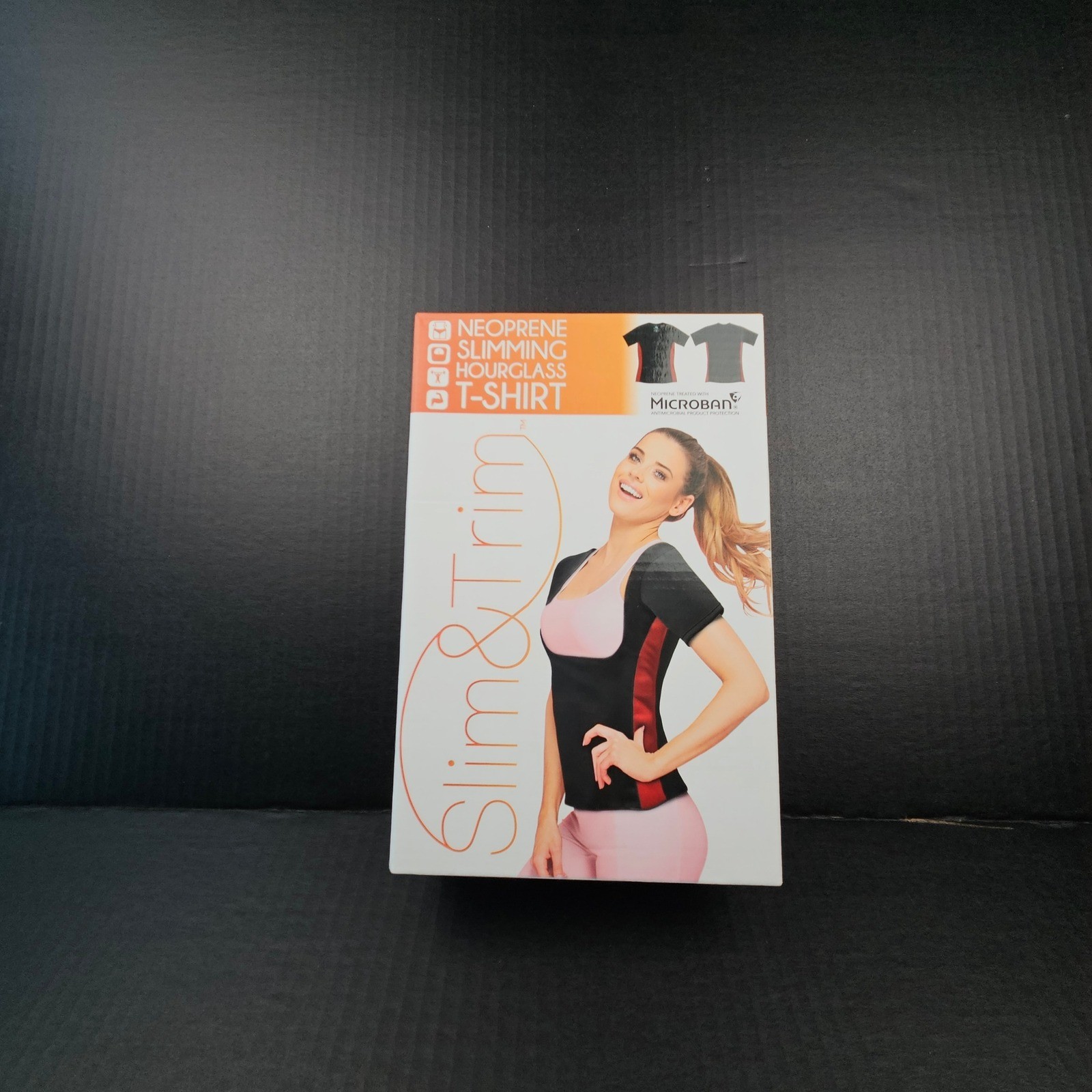 Slim & Trim Neoprene Slimming Hourglass Shirt Berry Black Medium SNTAW-2033 NIB
