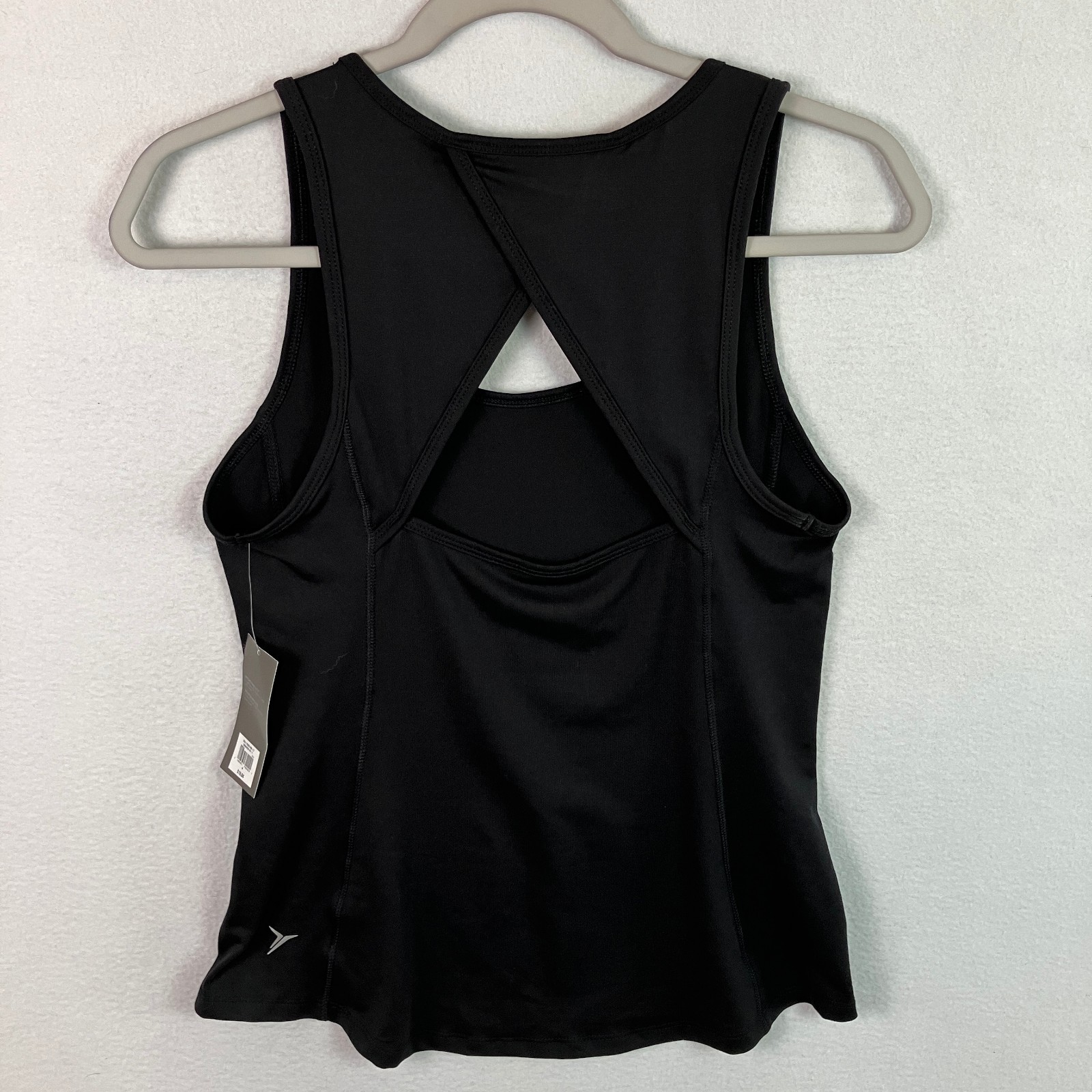 Old Navy Active Go-Dry Crossback Cutout Fitted Tank Top Women’s Size M Black NWT