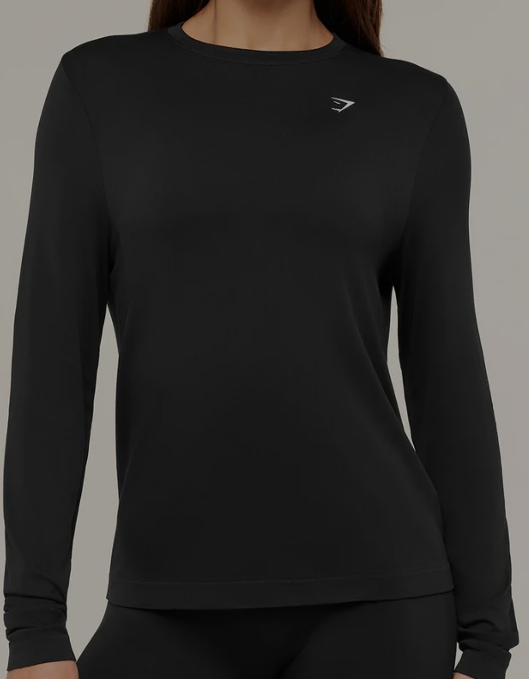 gymshark everyday seamless long sleeve top medium regular fit black