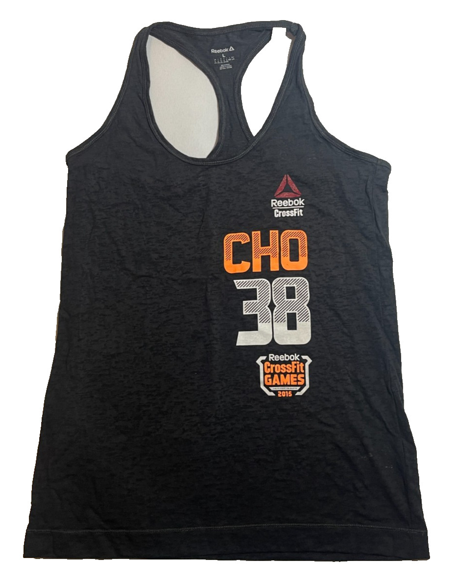 Reebok CrossFit Games 2015 Women’s Tank Top CHO 38 Black Racerback Workout L