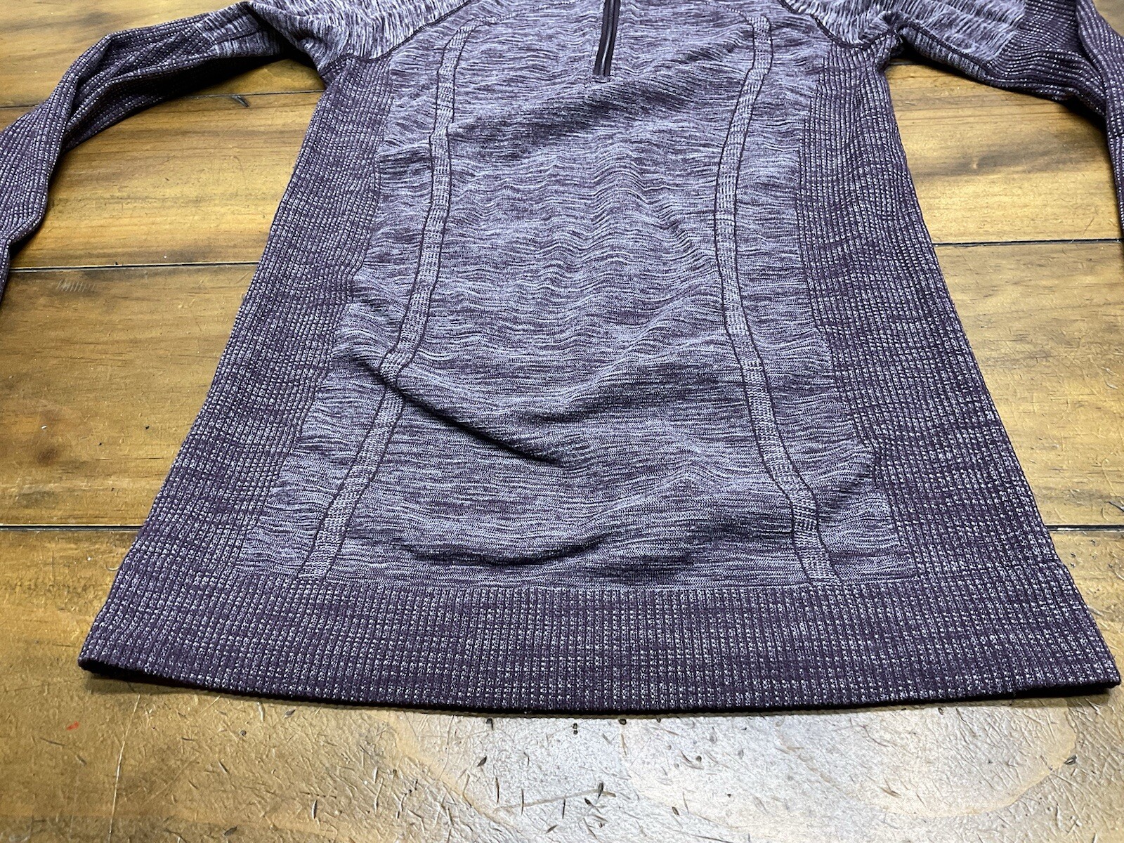 Lululemon Swiftly Wool 1/2 Zip Pullover Womens Size 8 Black Cherry Long Sleeve