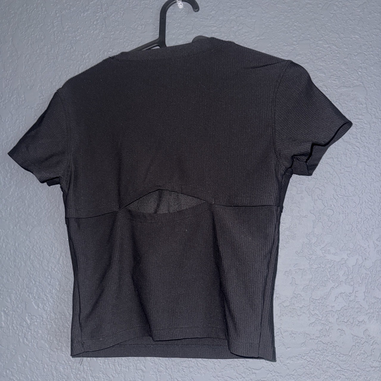Black ribbed crop top, Workout Shirt For Women