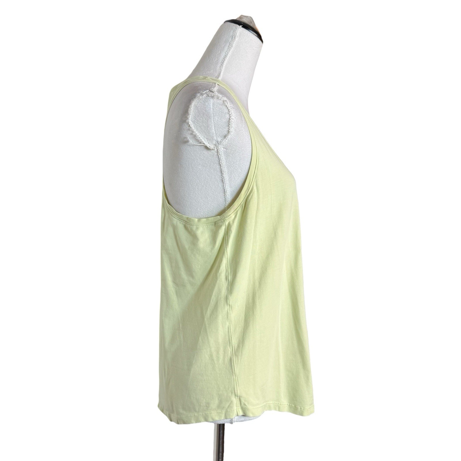 Lululemon Love Tank Top Size 10 Green Yellow Pima Cotton Gym Workout Yoga Run
