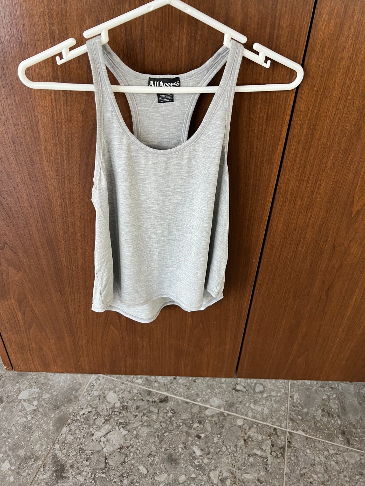 All Access Womens Athletic Racer Back Grey Tank Top Size:Small