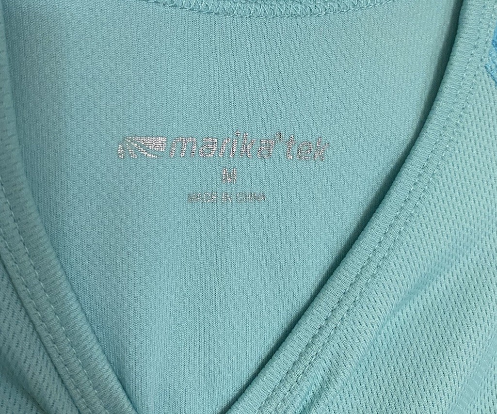 MARIKA TEK Bright Blue Performance Quick Dry Tshirt Tee Size Med Open Back