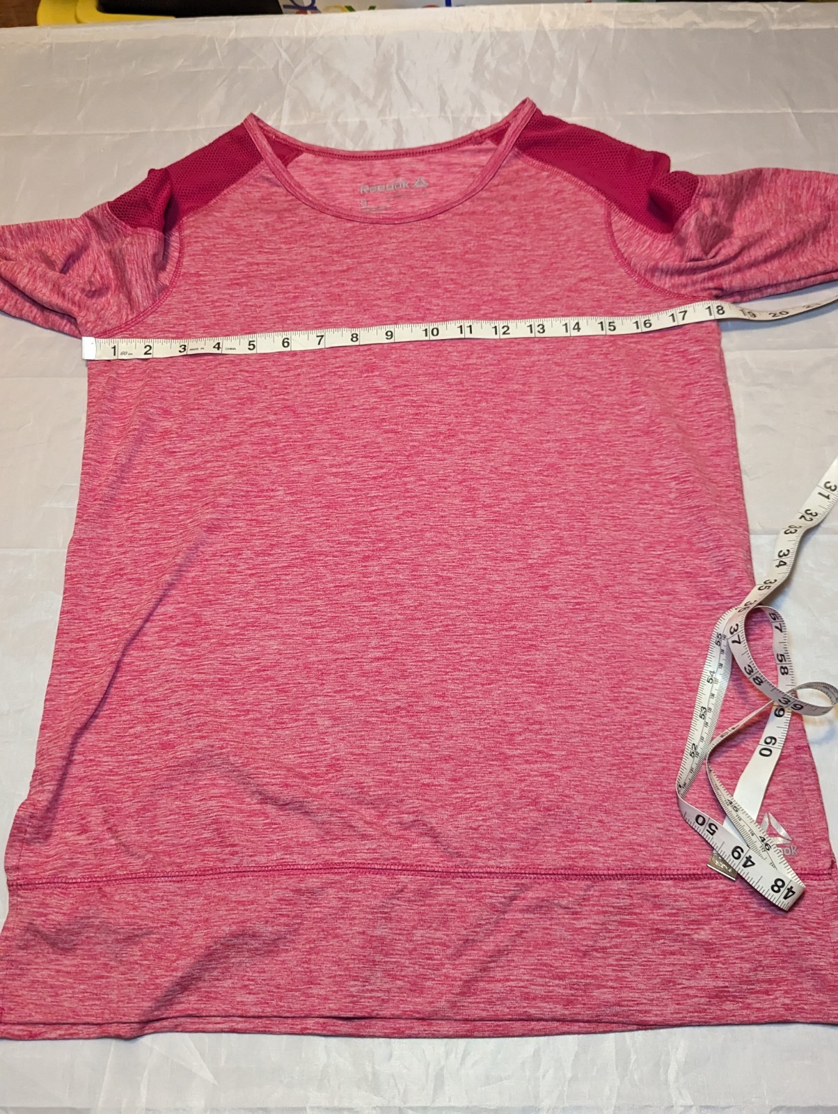 Reebok Polyester Stretch Pink Long Sleeve Round Neck Top Womens Small RN104141