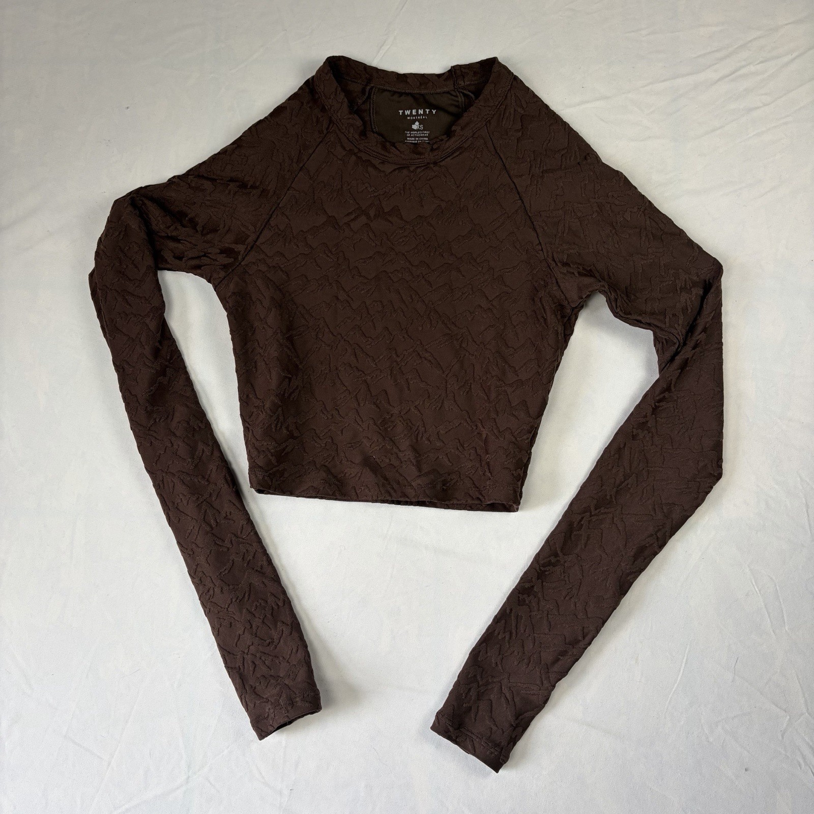 Twenty Montreal 3D Activewear Women’s Crop Athletic Top Brown Size XS