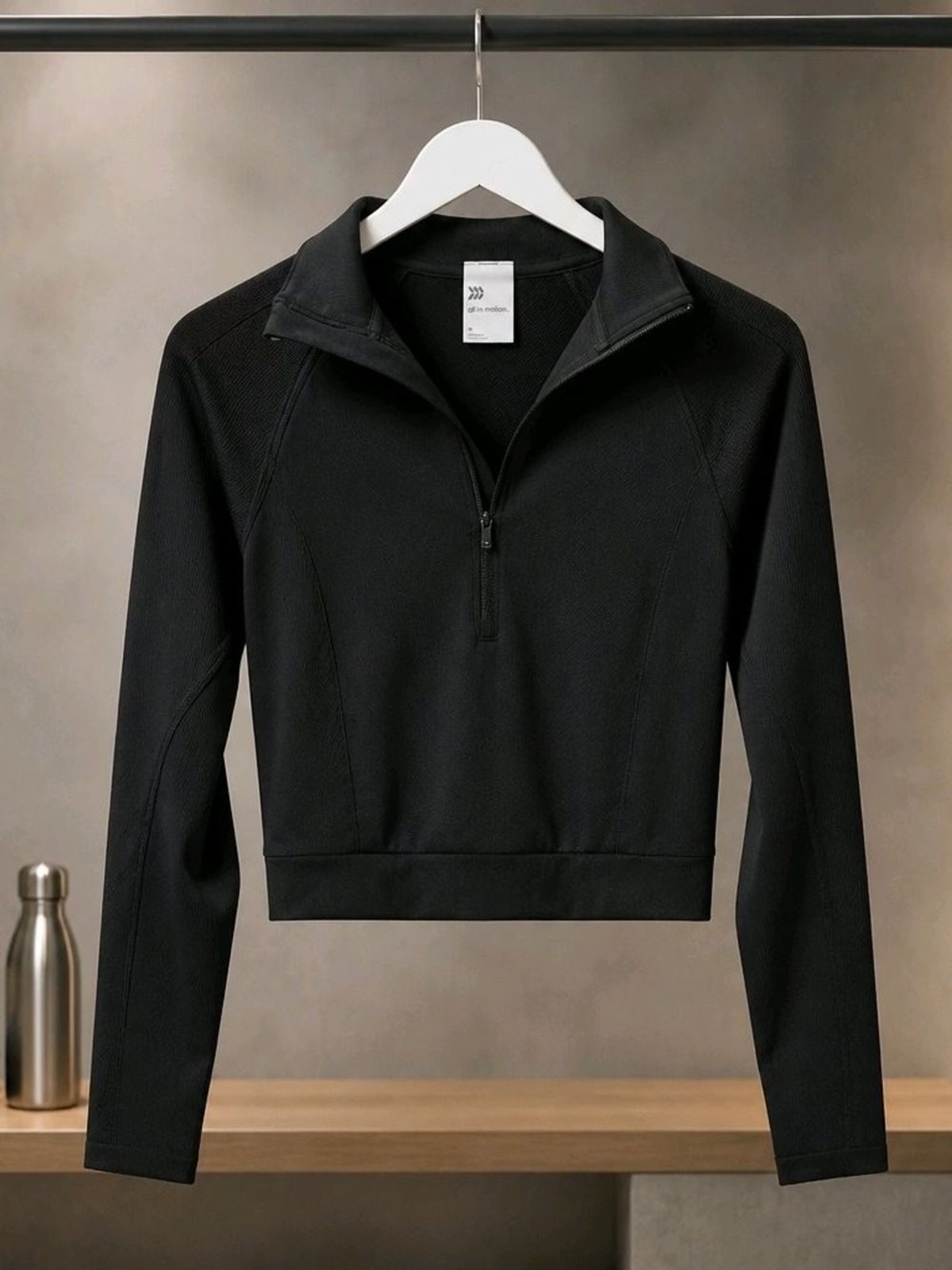 Women’s Black Half-Zip Performance Athletic Top