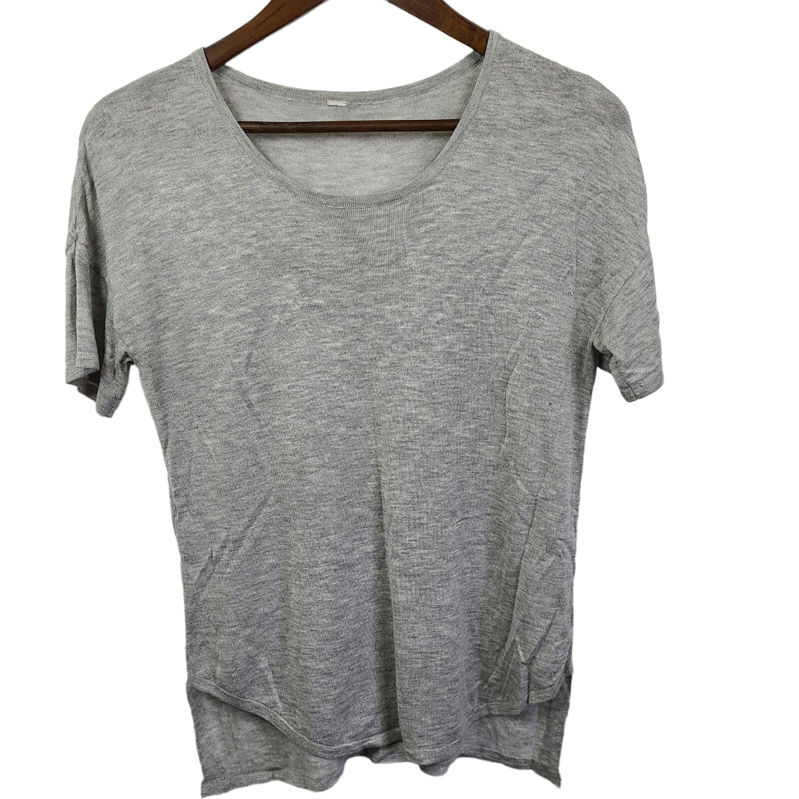 Lululemon Daya Knit Tee Cashmere Blend Heathered Light Grey