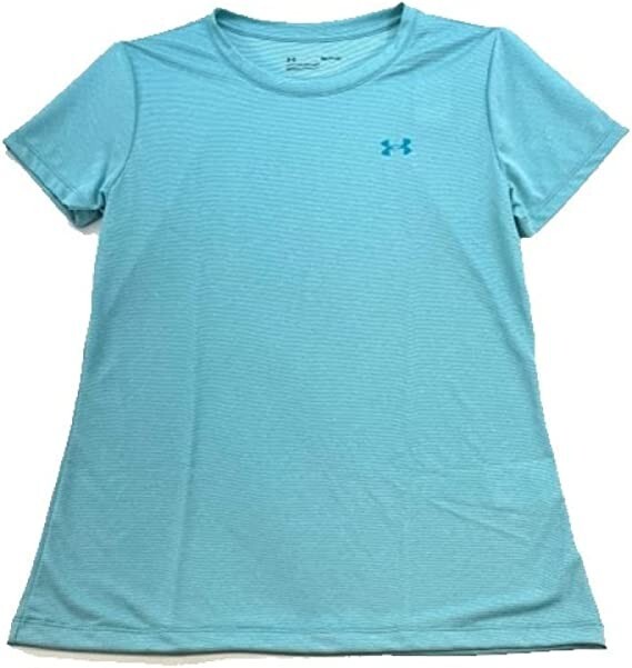 NWT Under Armour Womens Bubble Tech SSV Loose Light Blue T-Shirt Size Large UA26