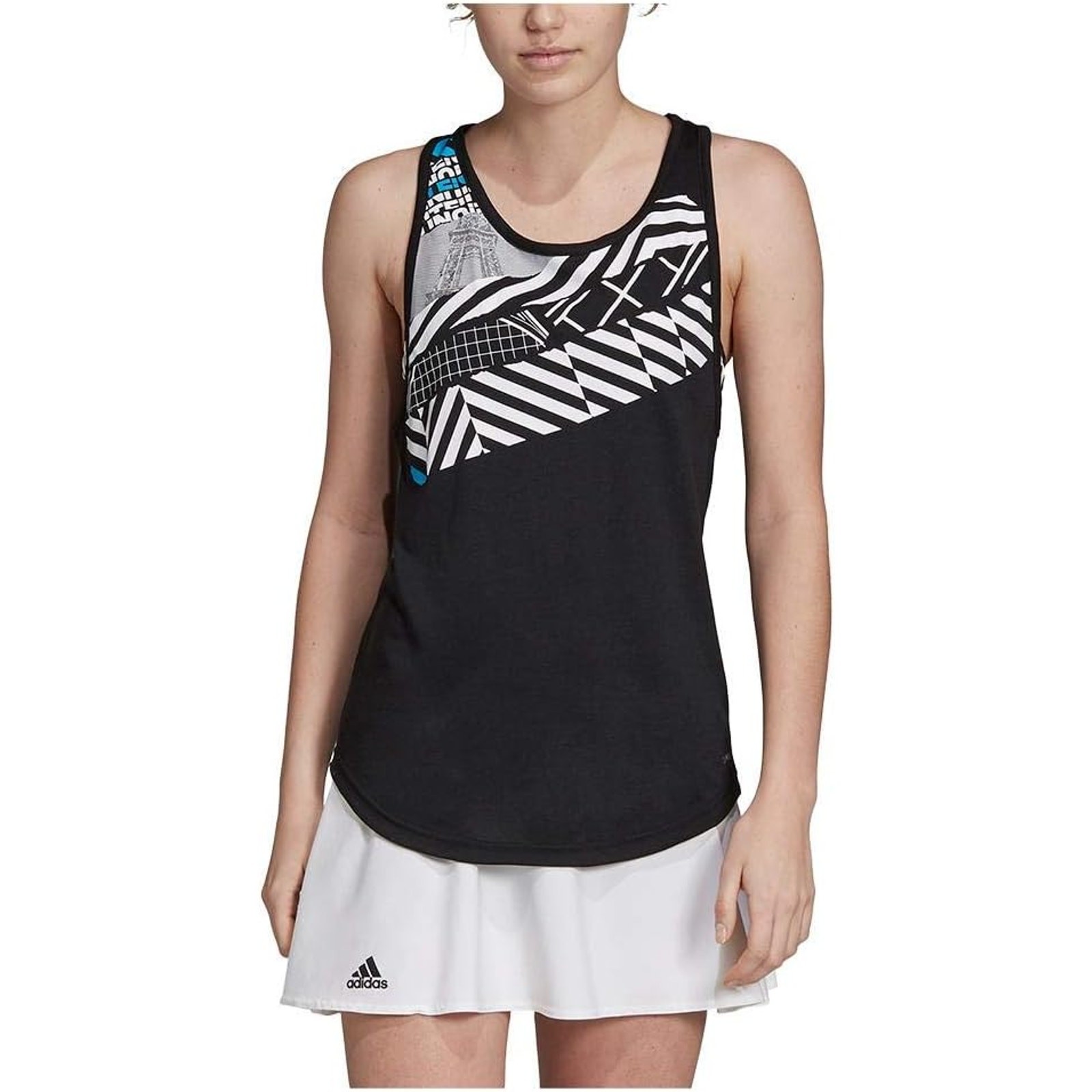 NWT adidas Women`s Paris Tennis Tank Black X-SMALL