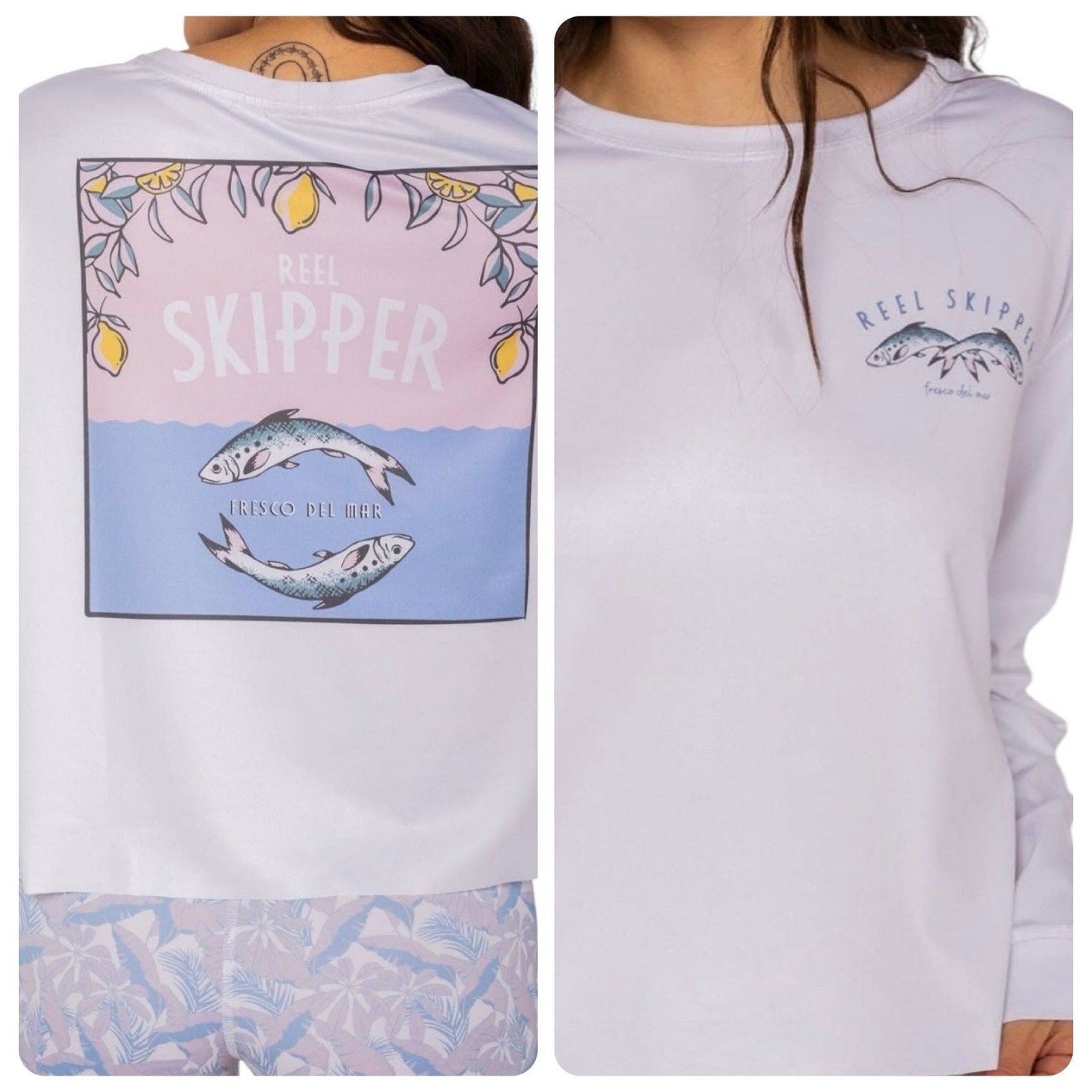 NWT Reel Skipper La Girl Friend Top White Limoni Large $68 Water Sports, Fishing