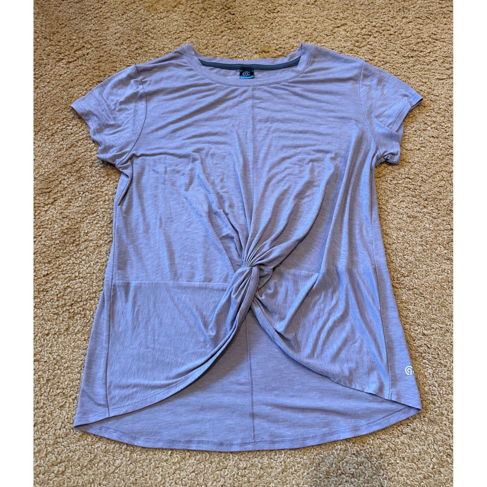 Champion Twist Front High-Low Women’s L Lavender Gray Soft Stretch Activewear