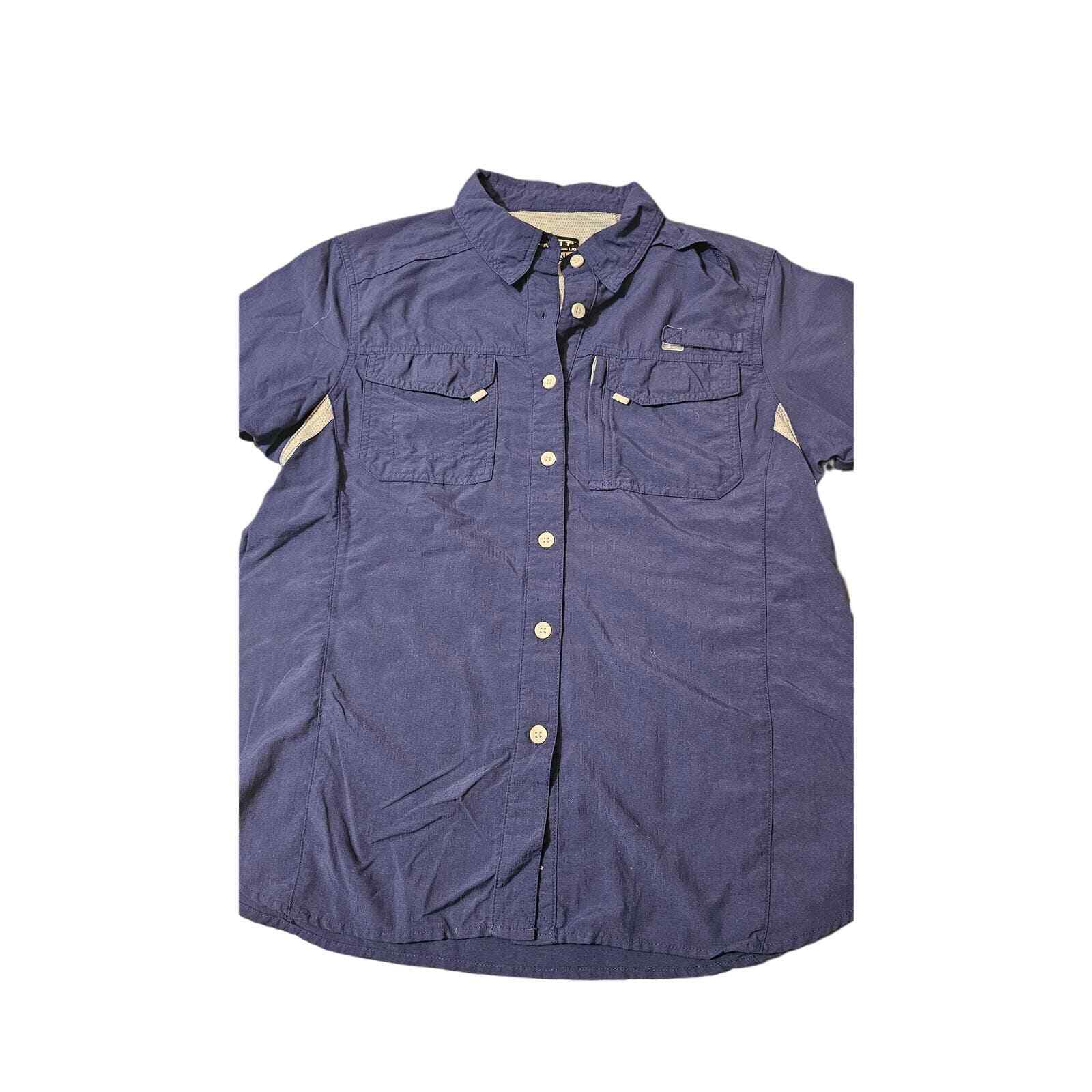 Habit button up blue shirt size large