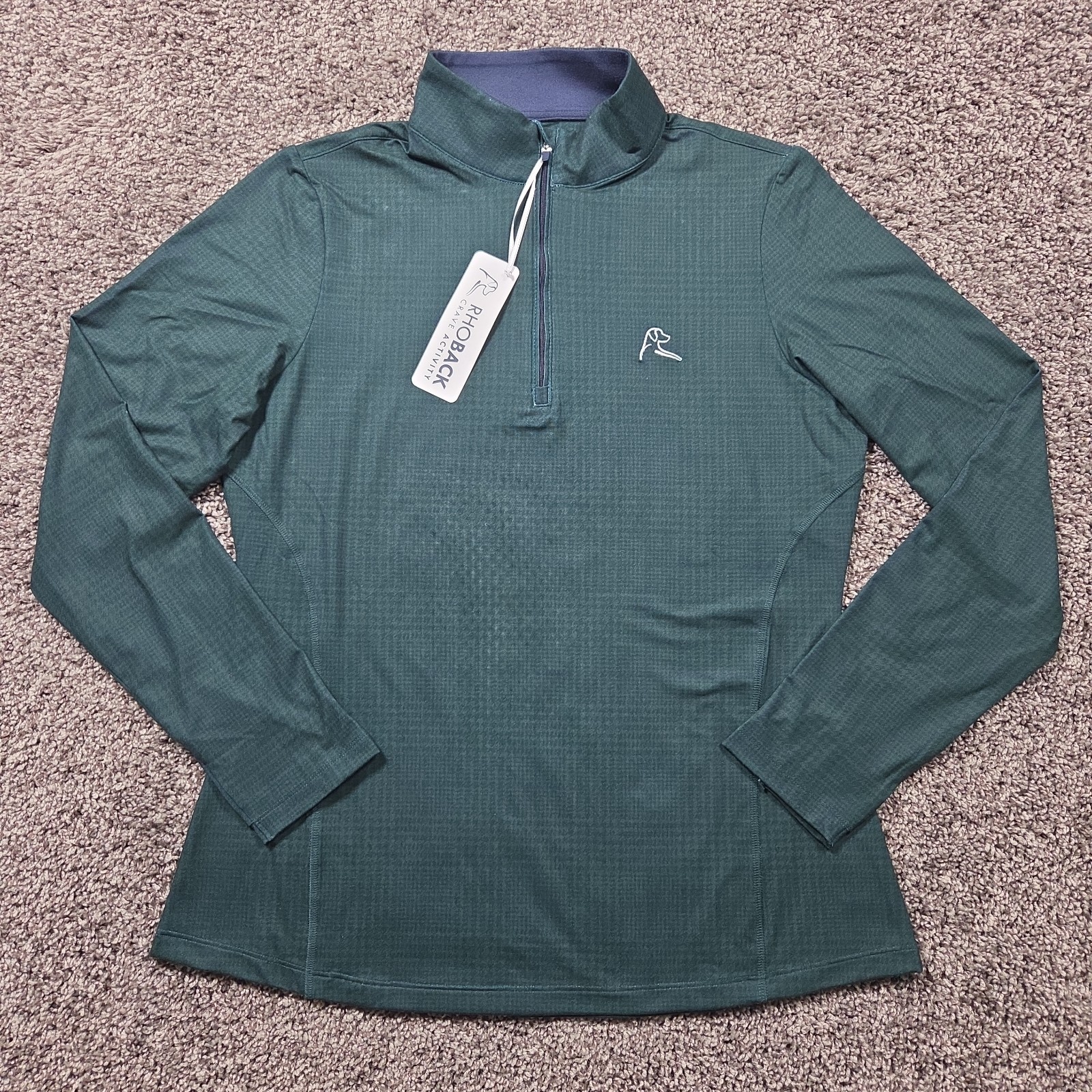RHOBACK Pullover Womens Medium Q-Zip Performance Golf Snowy Glen Plaid NWT