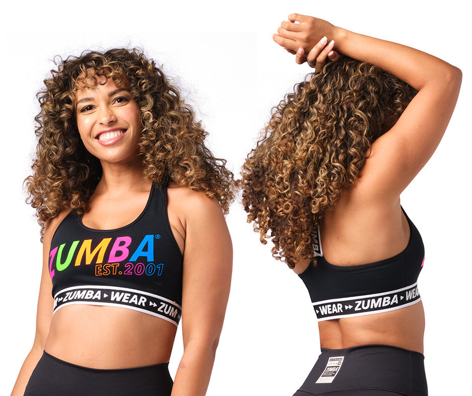 Zumba Happy Scoop Bra – Black ~ XS, Small, Medium, Large, XXL ~ Free Ship!