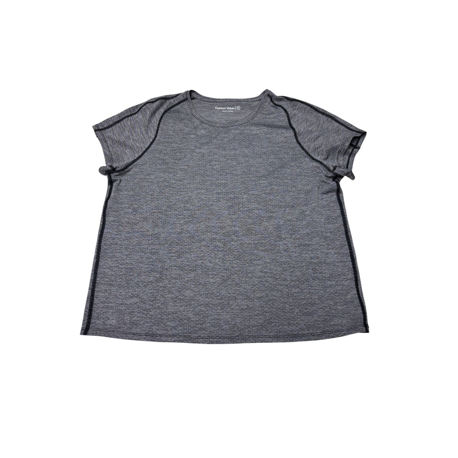 Outdoor Voices Womens XL Grey Short Sleeve Activewear T-Shirt Recycled Polyester