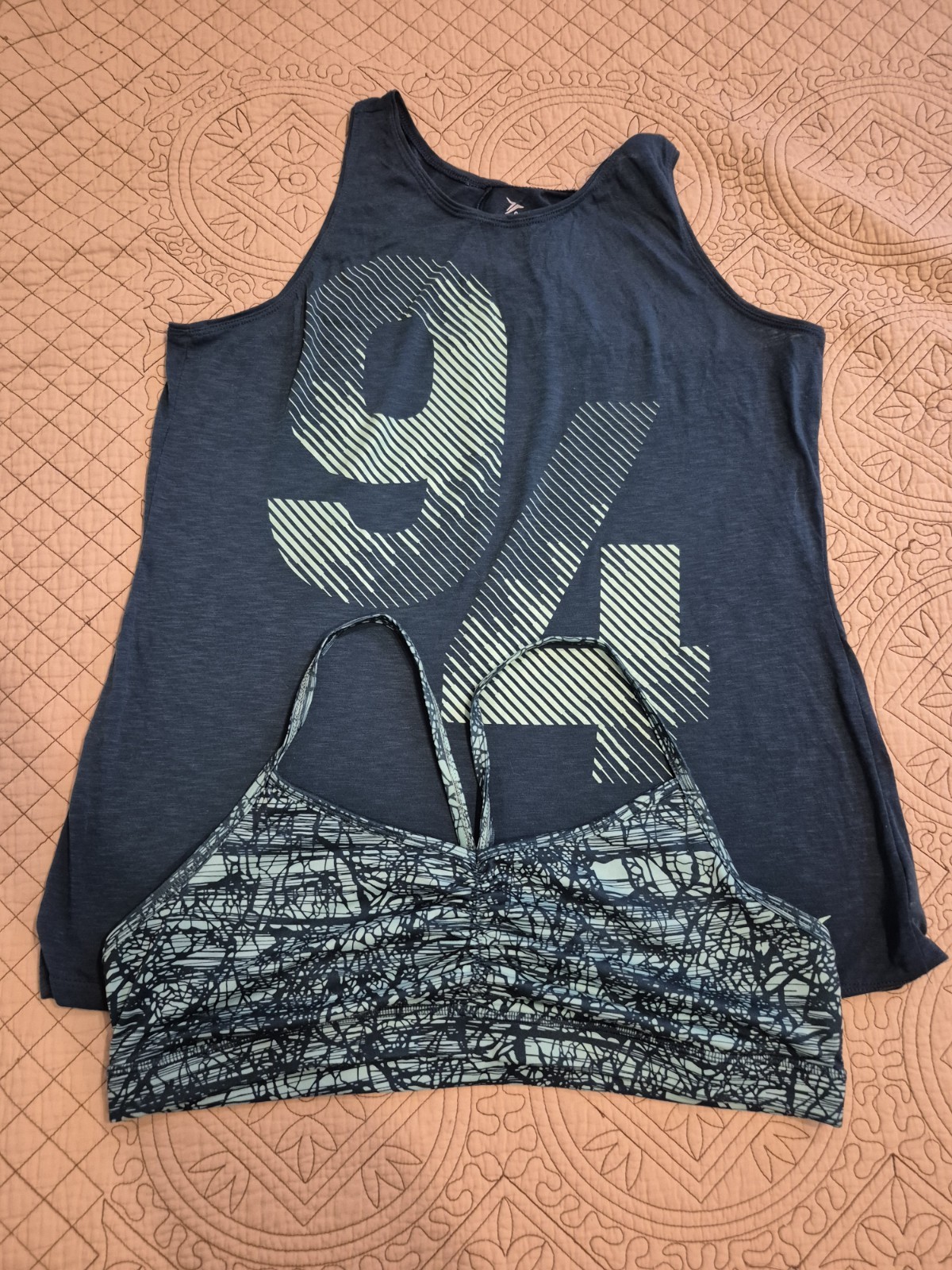 Old Navy Active Women’s XXL Sports Bra & Racer Back Slub Tank Teal