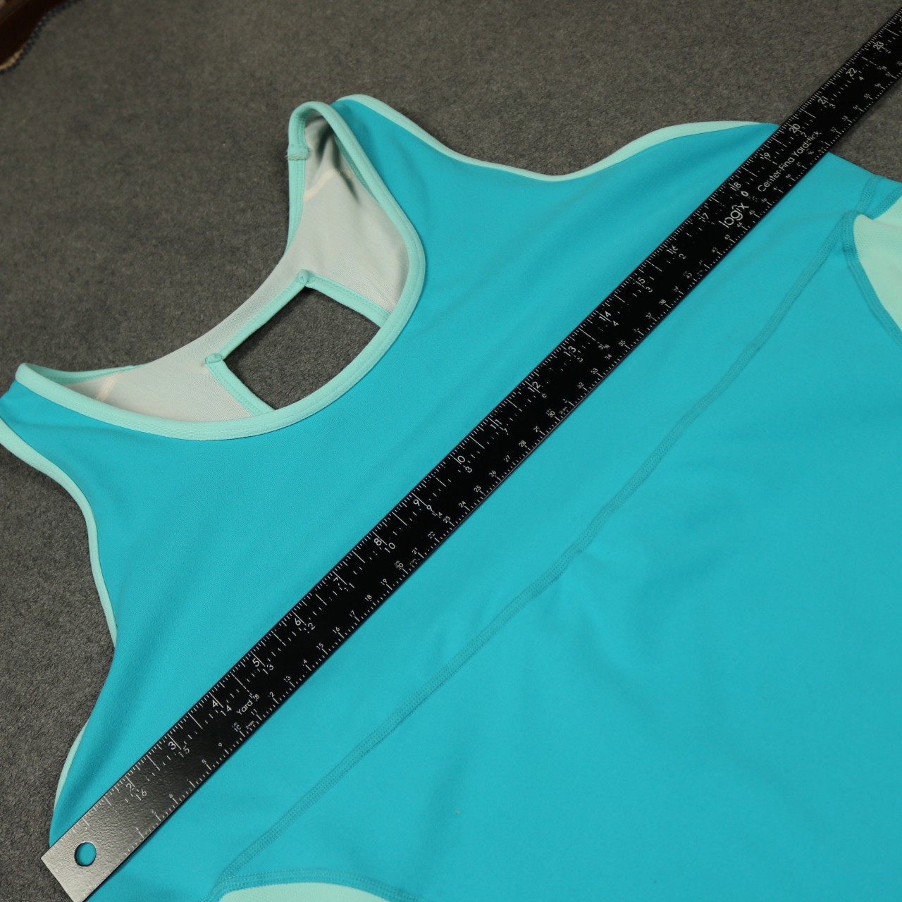 Lands End Athletic Performance Tank Top Racerback Built-in Bra Turquoise Blue XL