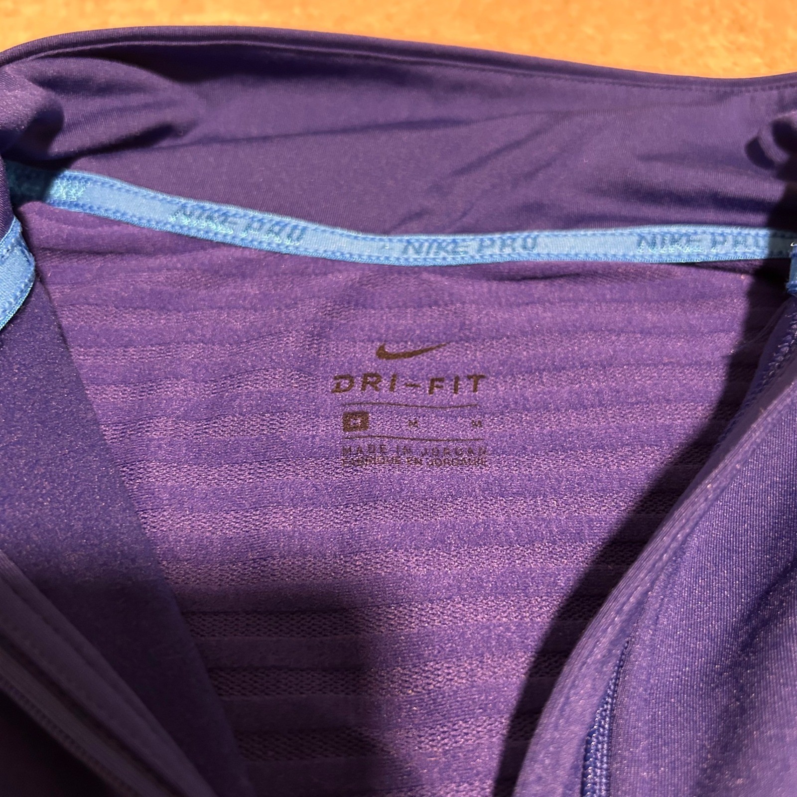 Nike Pro Hyperwarm 1/4 Zip Womens M Blue Dri-Fit Long Sleeve Athletic Running