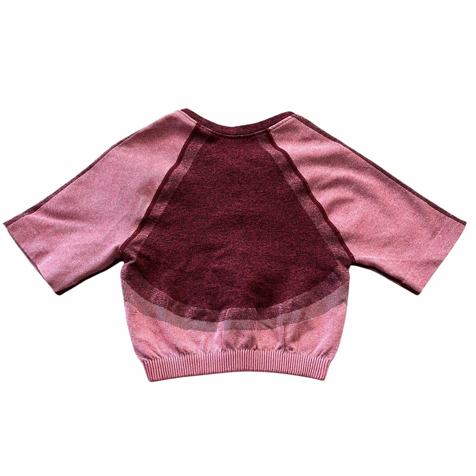 Fabletics Helena Seamless Short Sleeve Activewear Pink Crop Top XS