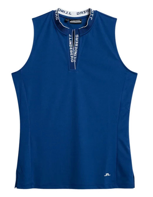 J. Lindeberg Leya Estate Blue Sleeveless Golf v neck shirt Ladies SMALL NEW