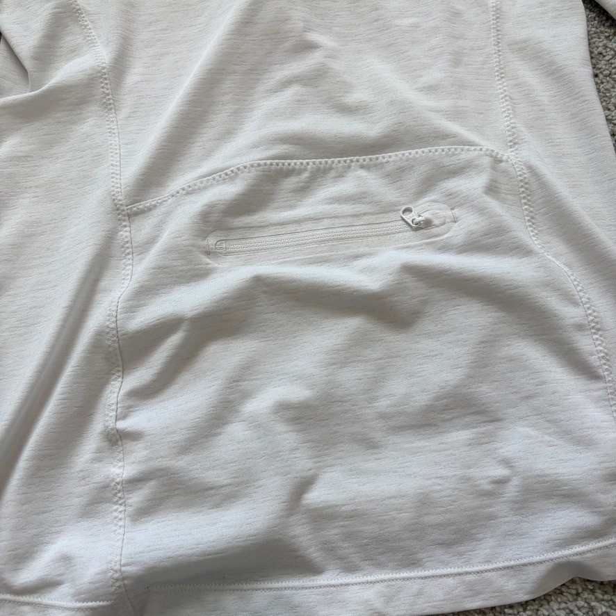 Athleta Pacifica Wrap Front Top Womens M White Long Sleeve Sun Protection Zip Up