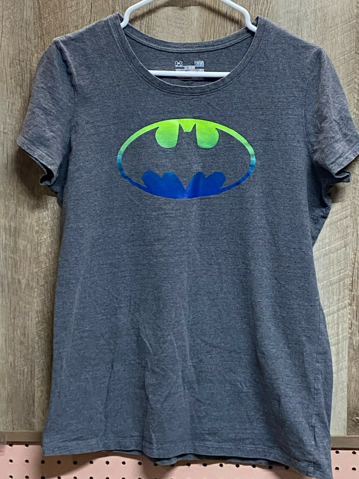 Under Armour, Semi-Fitted, Heat Gear, Size LG, Batman Logo, Women’s