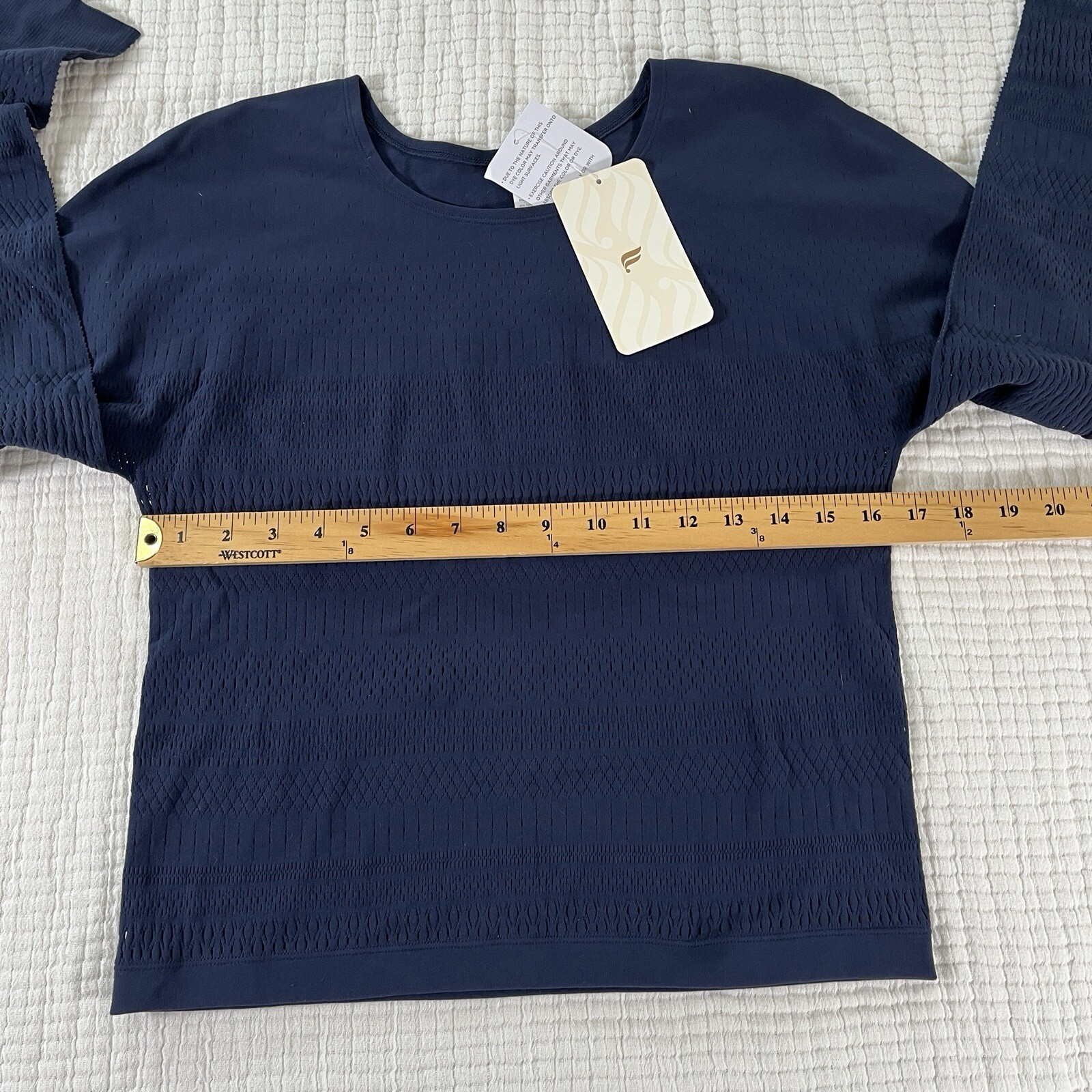 Fabletics Top Womens 2XL 18 20 Blue Briella Macreme Sculptknit Active Gym NEW
