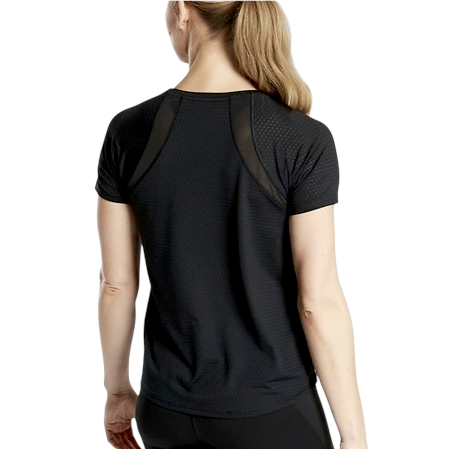 NEW Athleta Chi Mesh Train Tee Womens L Black Lightweight Workout Active Gym NWT