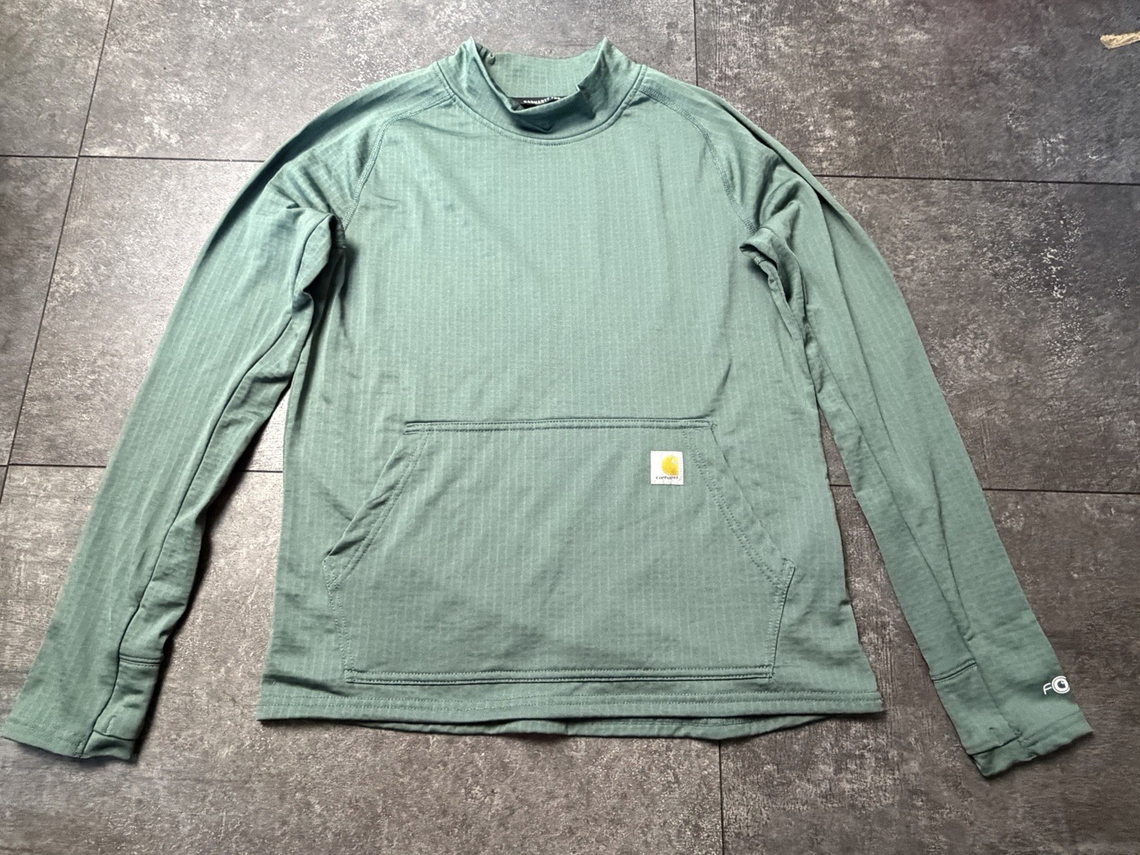 Carhartt Force Women’s Small Sage Green Performance Mock Neck Pullover Shirt