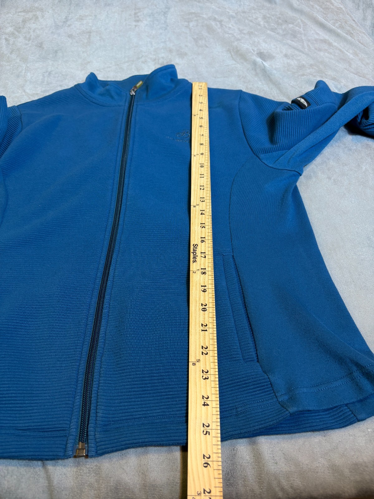 Straight Down Broadmoor Blue Pullover Womens 1/4 Zip Golf Performance Ribbed XL