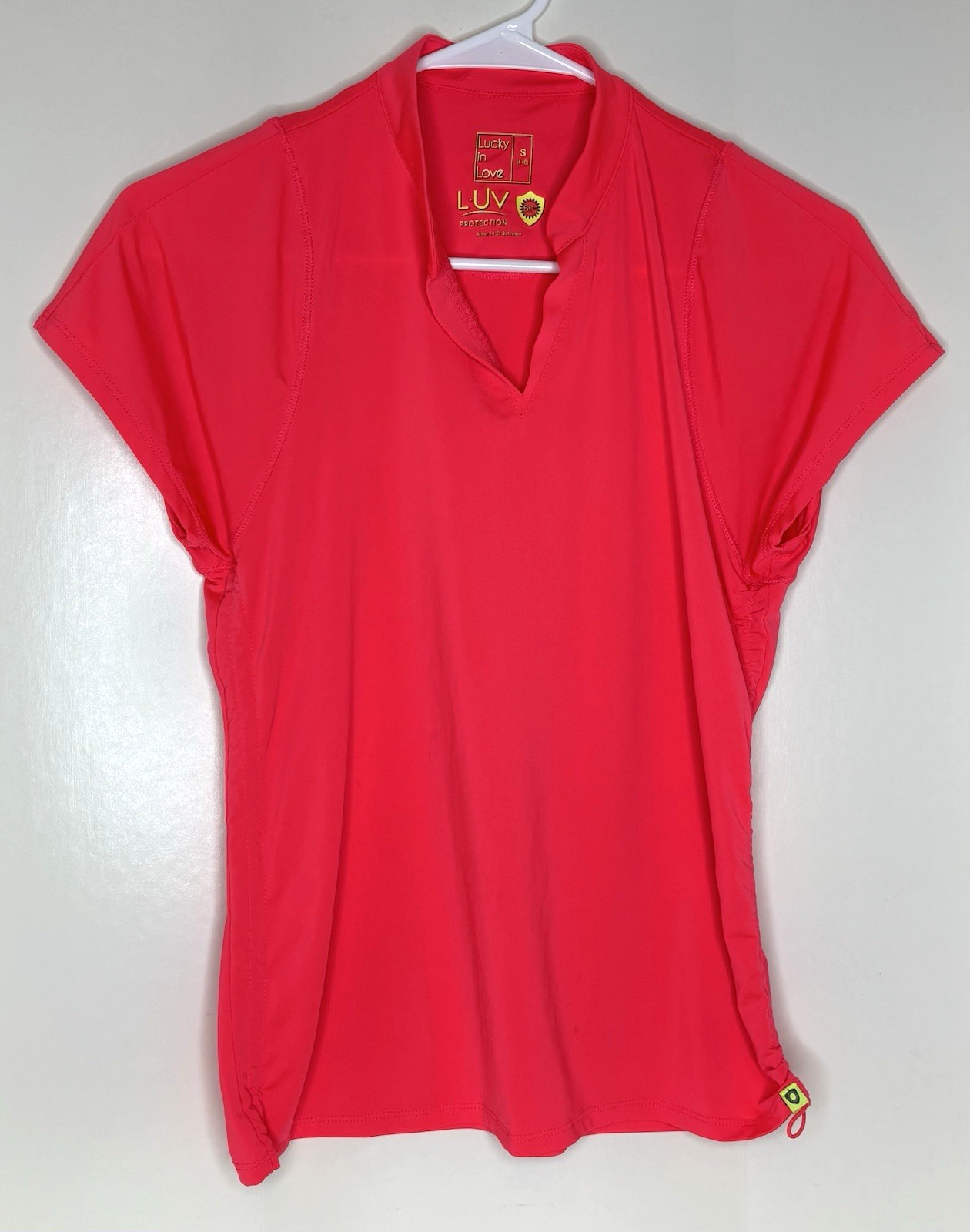 LUCKY IN LOVE LUV UV Protection Women’s S Small 4-6 Tennis Tank Top Pink/Orange