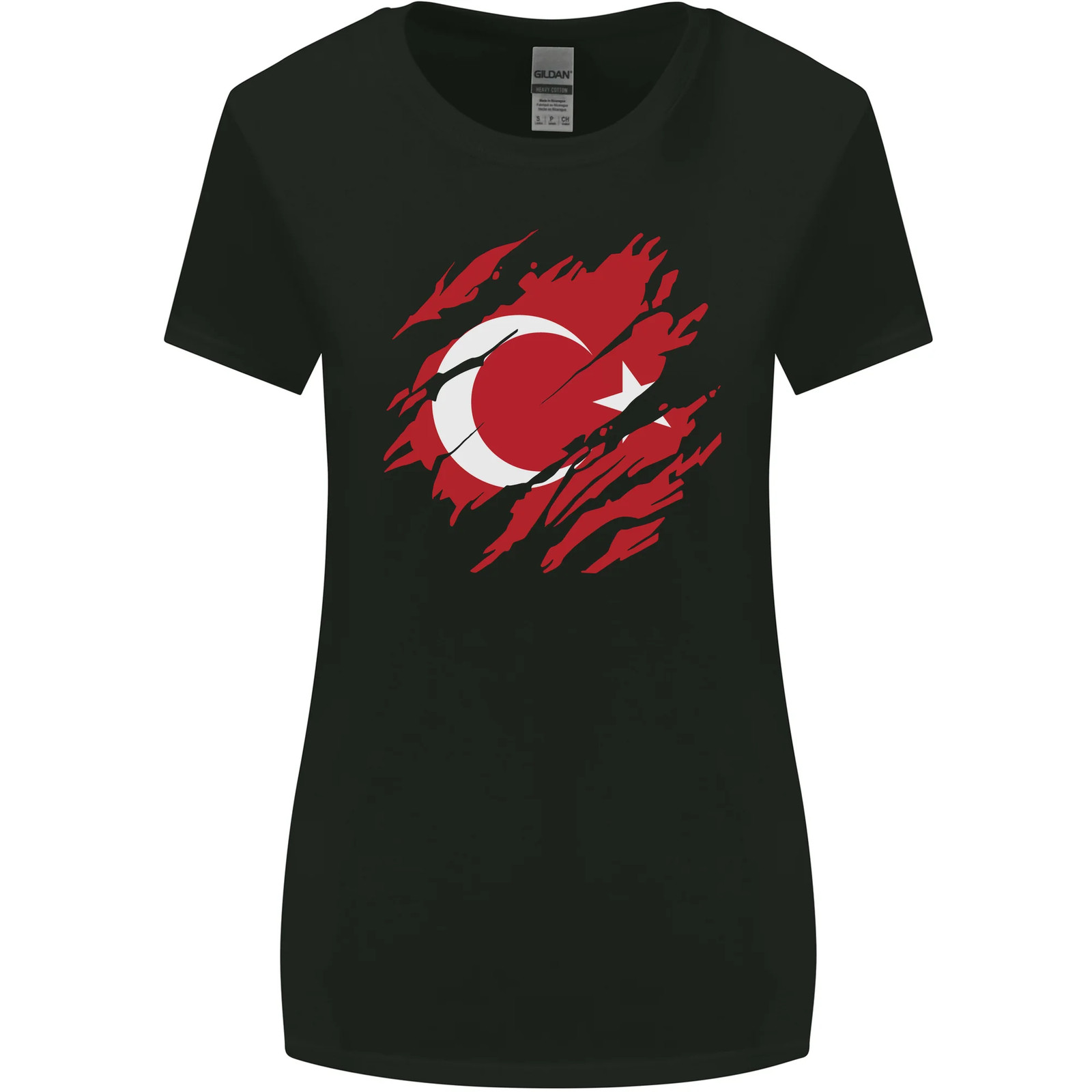 Torn Turkey Flag Turkish Day Football Womens Wider Cut T-Shirt