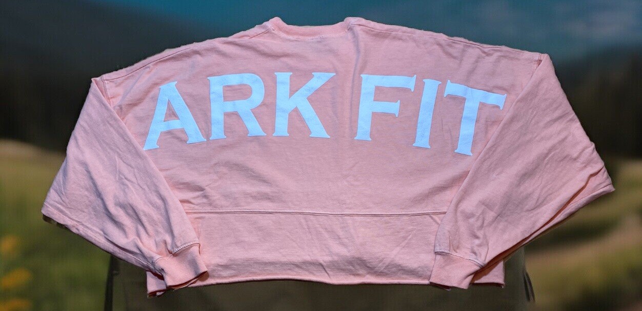 Ark Fit Tustin CA Fitness Center Spirit Jersey NEW Long Sleeve Shirt Crop Top Sm