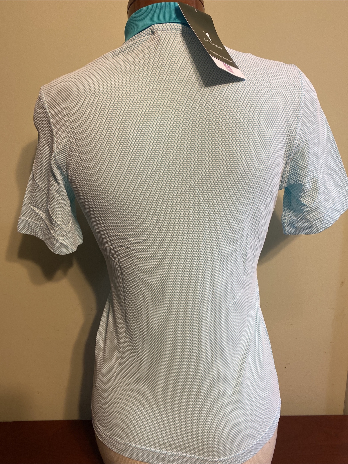 NWT Golfino Ladies Bubble Jacquard golf Polo shirt 8239622 533 Blue 6 8 10 12