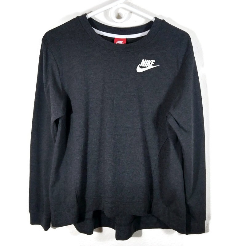 Nike Women’s Crew Pullover Gym Sweatshirt Hi-Low Hem, LS, Poly/Cotton/Rayon, M