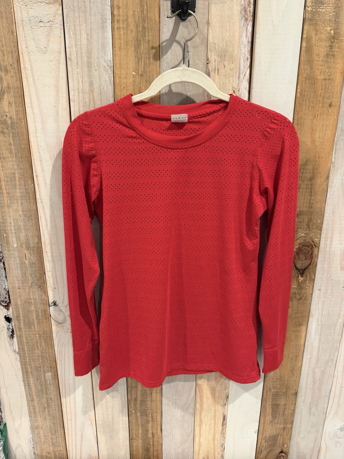 Women’s Zyia Active Red Chill Perforated Long Sleeve Top | Size XS