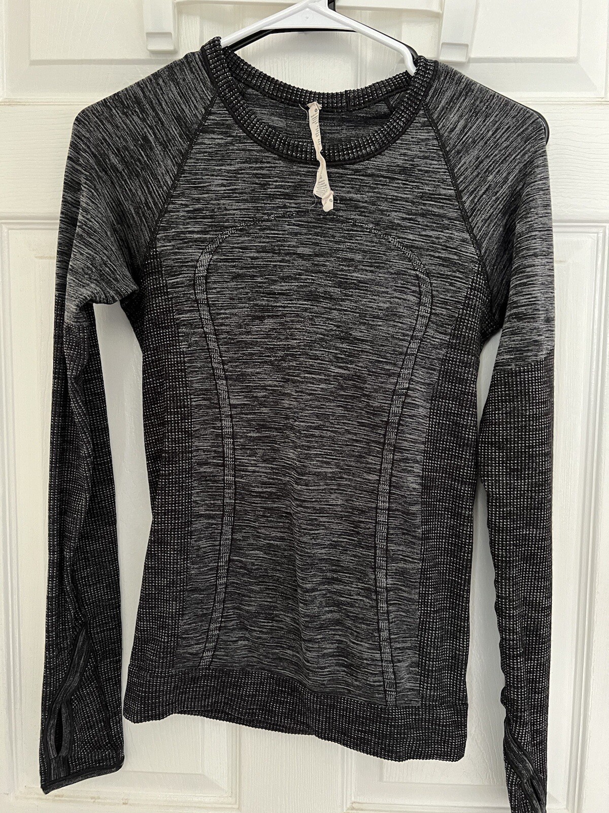 Lululemon Swiftly Tech Long Sleeve Shirt Black Gray Wool Size 6