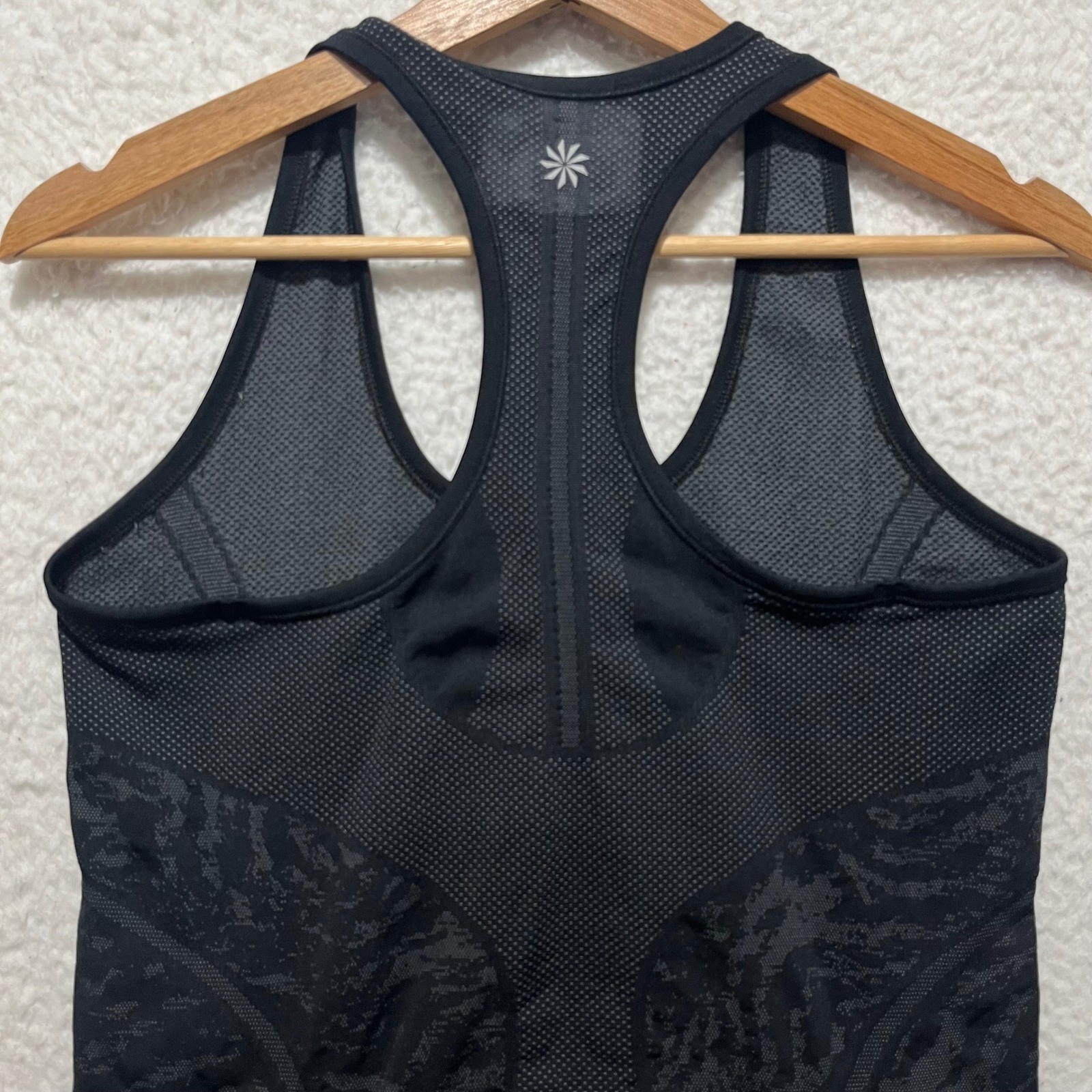 ATHLETA Black Zebra Print Compression Racerback Workout Tank Top Size S