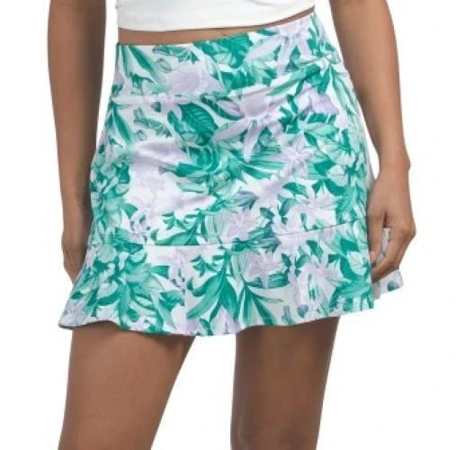 TOMMY BAHAMA Lavender Green Tropical Golf Tennis Ruffle Hem Skort Size XS NWT