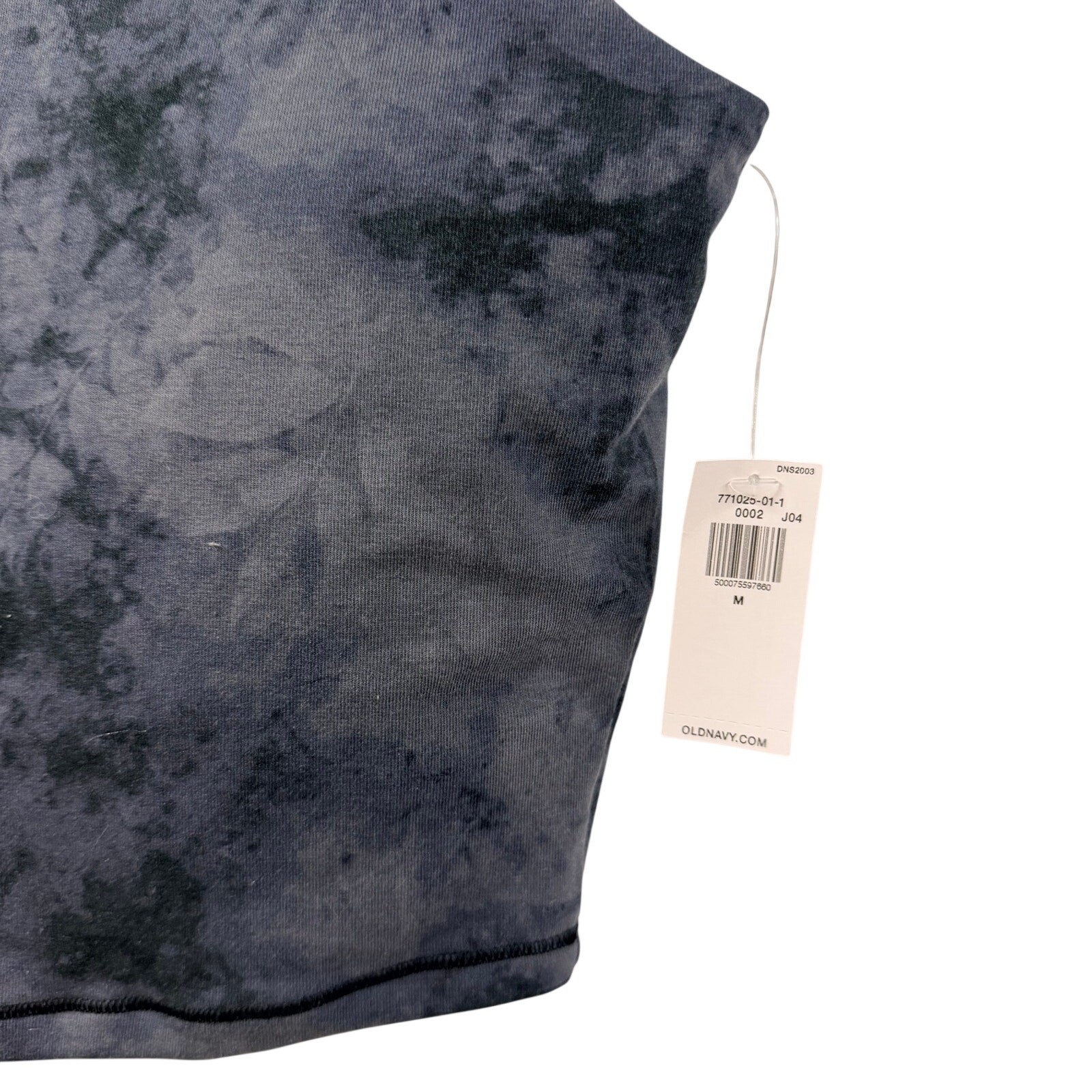 Old Navy Active Crop Top Built In Bra Blue Abstract Floral Power Chill Small NWT