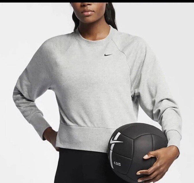 Women’s Nike Cropped Sweatshirt Training Top with Back Cutouts Small