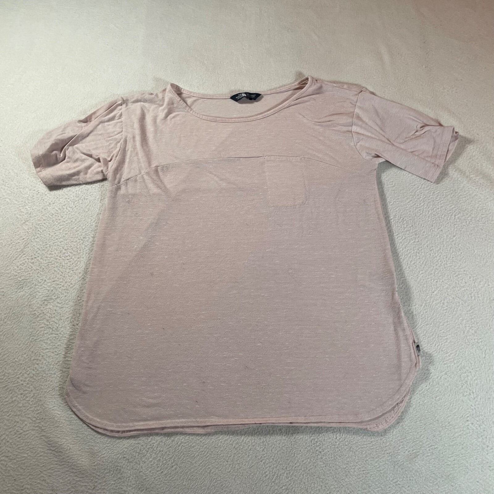 North Face Shirt Womens Large Pink Crew Neck Workout Stretch Outdoors Hiking Tee