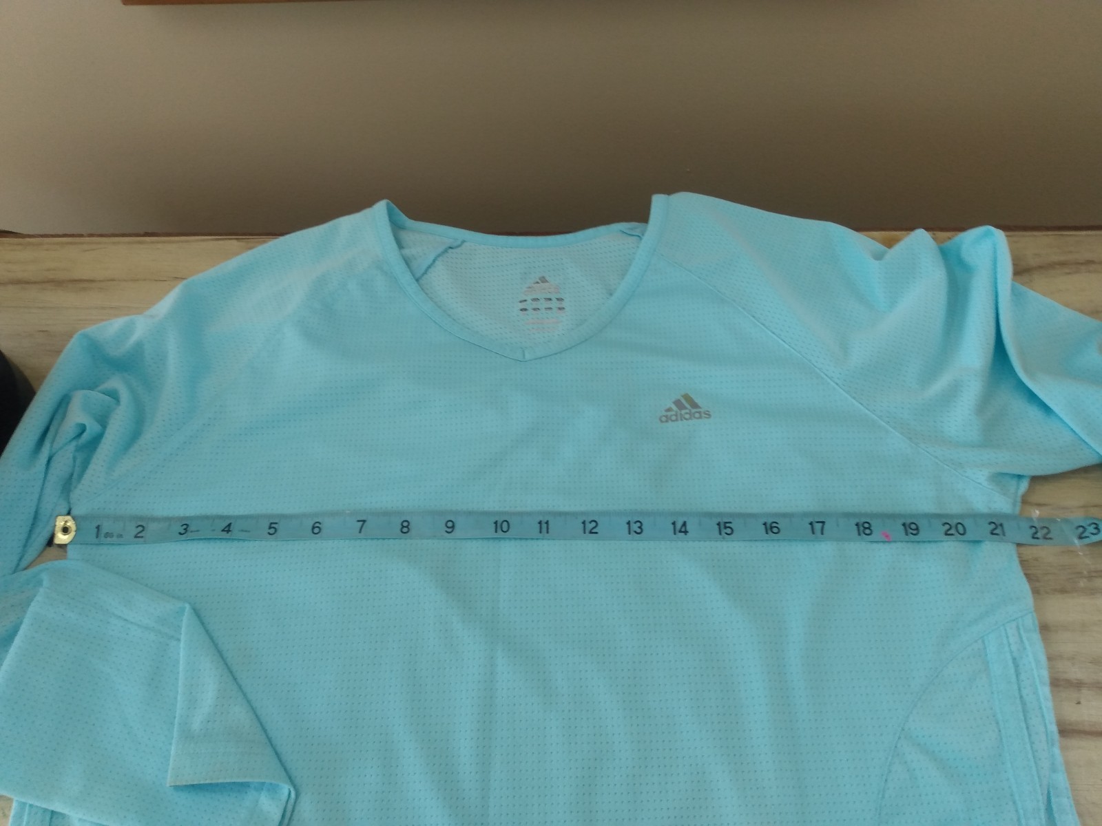 ADIDAS CLIMALITE Training Running V-Neck T-Shirt Long Sleeve L