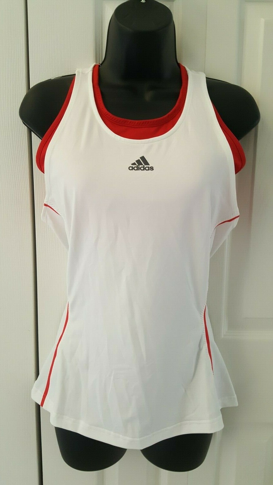 adidas Women’s Barricade Tank White/Red CE0370